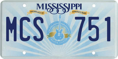 MS license plate MCS751