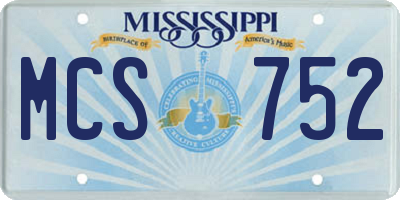 MS license plate MCS752