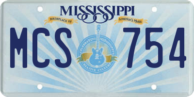 MS license plate MCS754