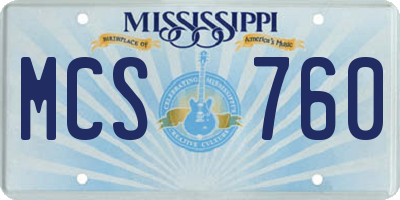 MS license plate MCS760