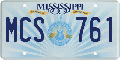 MS license plate MCS761