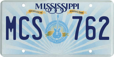 MS license plate MCS762
