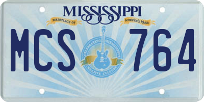 MS license plate MCS764