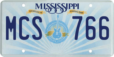 MS license plate MCS766