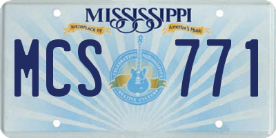 MS license plate MCS771