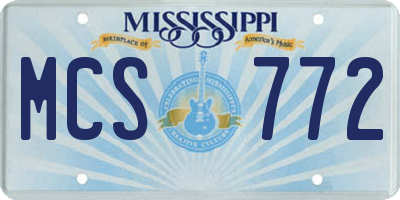 MS license plate MCS772