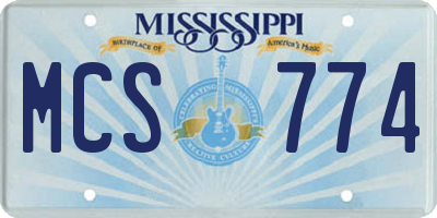 MS license plate MCS774