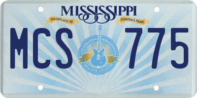 MS license plate MCS775