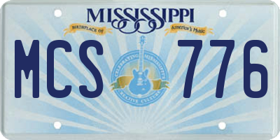 MS license plate MCS776