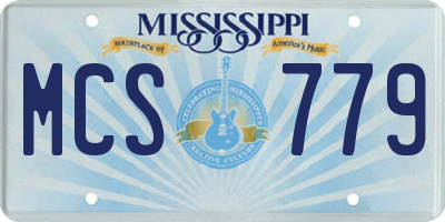MS license plate MCS779