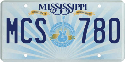 MS license plate MCS780
