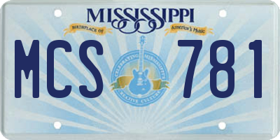 MS license plate MCS781