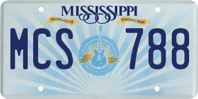 MS license plate MCS788