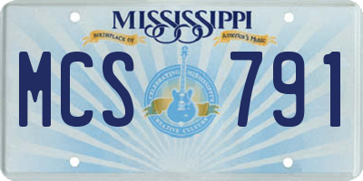 MS license plate MCS791