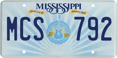 MS license plate MCS792
