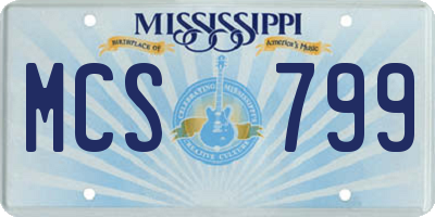 MS license plate MCS799