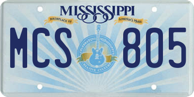 MS license plate MCS805