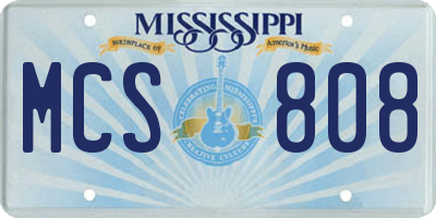 MS license plate MCS808