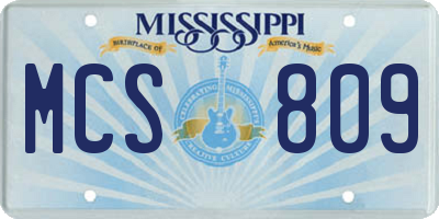 MS license plate MCS809