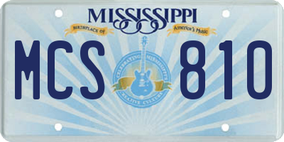 MS license plate MCS810