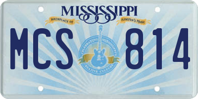 MS license plate MCS814