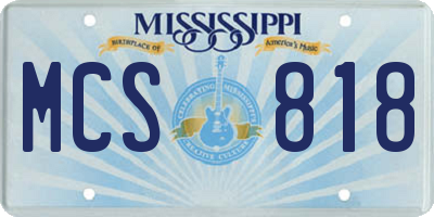 MS license plate MCS818