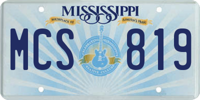 MS license plate MCS819