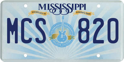 MS license plate MCS820