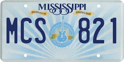 MS license plate MCS821