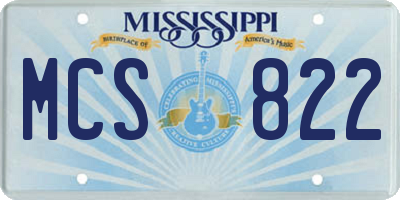 MS license plate MCS822