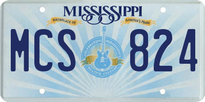 MS license plate MCS824