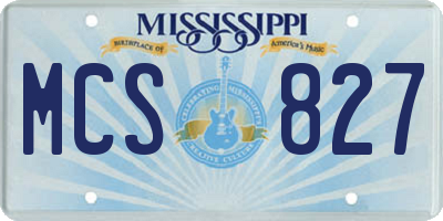 MS license plate MCS827