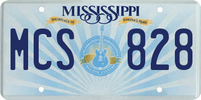 MS license plate MCS828