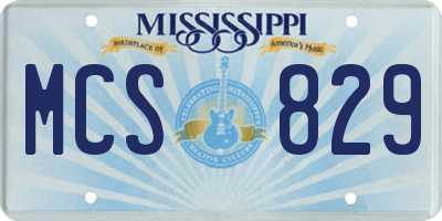 MS license plate MCS829