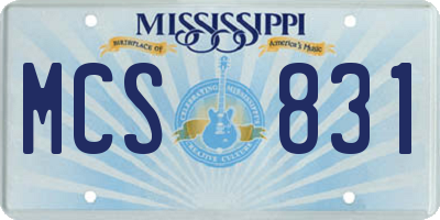 MS license plate MCS831