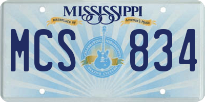 MS license plate MCS834