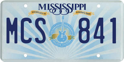 MS license plate MCS841