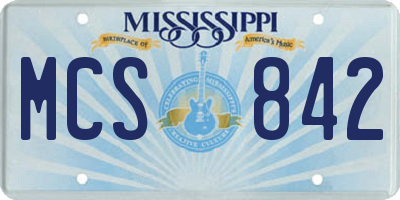 MS license plate MCS842