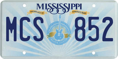 MS license plate MCS852