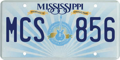 MS license plate MCS856