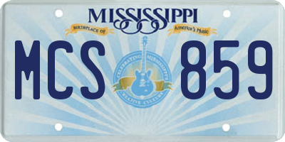 MS license plate MCS859