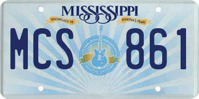 MS license plate MCS861