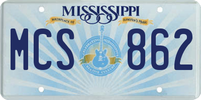 MS license plate MCS862