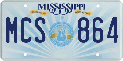 MS license plate MCS864