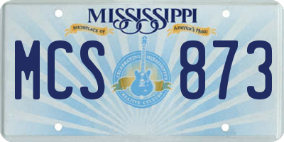 MS license plate MCS873