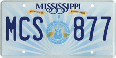 MS license plate MCS877