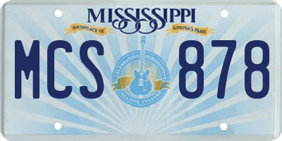 MS license plate MCS878