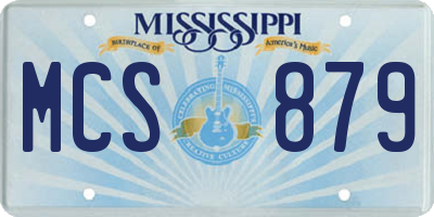 MS license plate MCS879