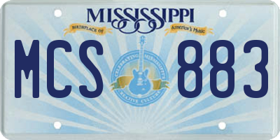 MS license plate MCS883