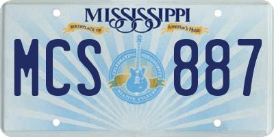 MS license plate MCS887